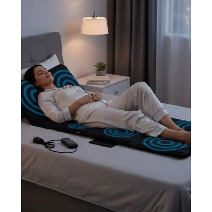Mey İthalat® Sırt Bel Boyun Masaj Minderi Isıtmalı Titreşimli Sistem
