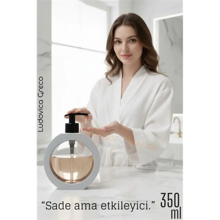 Mey İthalat® Sıvı Sabunluk – Kırık Beyaz Renk, 350 ml,  Modern Tasarım 722350