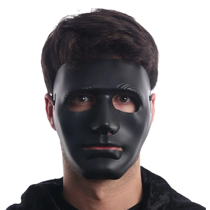 Mey İthalat® Siyah Renk Hip Hop Anonim Jabbawockeez Dans Maskesi 18x19 cm