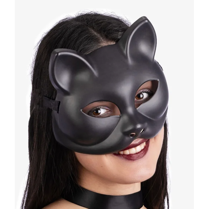 Mey İthalat® Siyah Renk Lüks Kedi Maskesi 12x13 cm