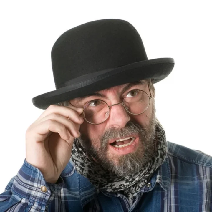 Mey İthalat® Siyah Renk Yetişkin Boy Retro Bowler Derby Şapkası 58 cm