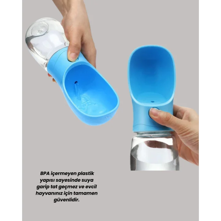 Mey İthalat® Sızdırma Önleyici Silikon Halkalı Pet Su Dispenseri Gezi Seyahat İçin