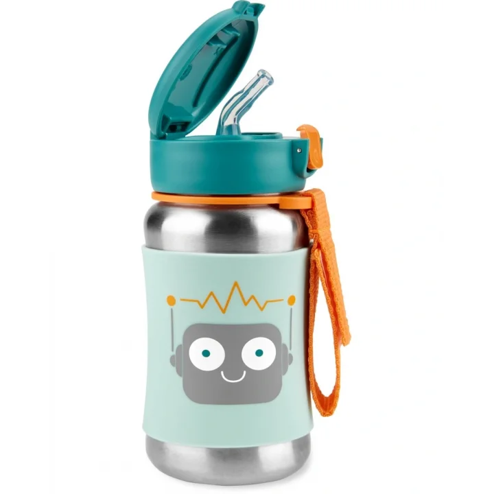 Mey İthalat®   Zoo Pipetli Paslanmaz Çelik Suluk 350 ml Robot