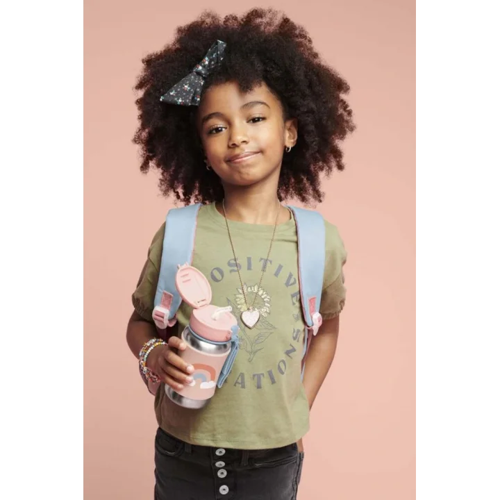 Mey İthalat®   Zoo Pipetli Paslanmaz Çelik Suluk 350 ml Gökkuşağı