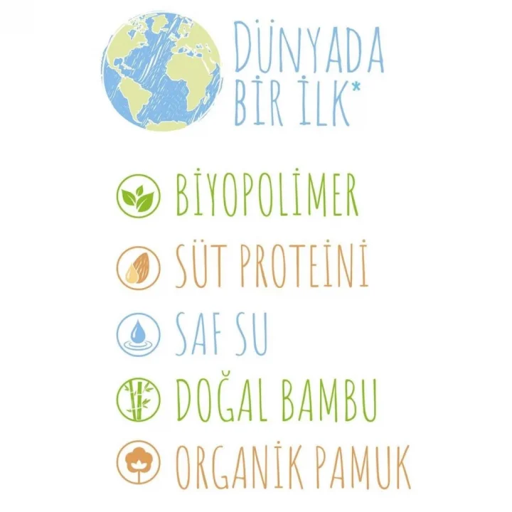 Mey İthalat®   Bio Natural Islak Havlu Mendil 3x40 120 Yaprak