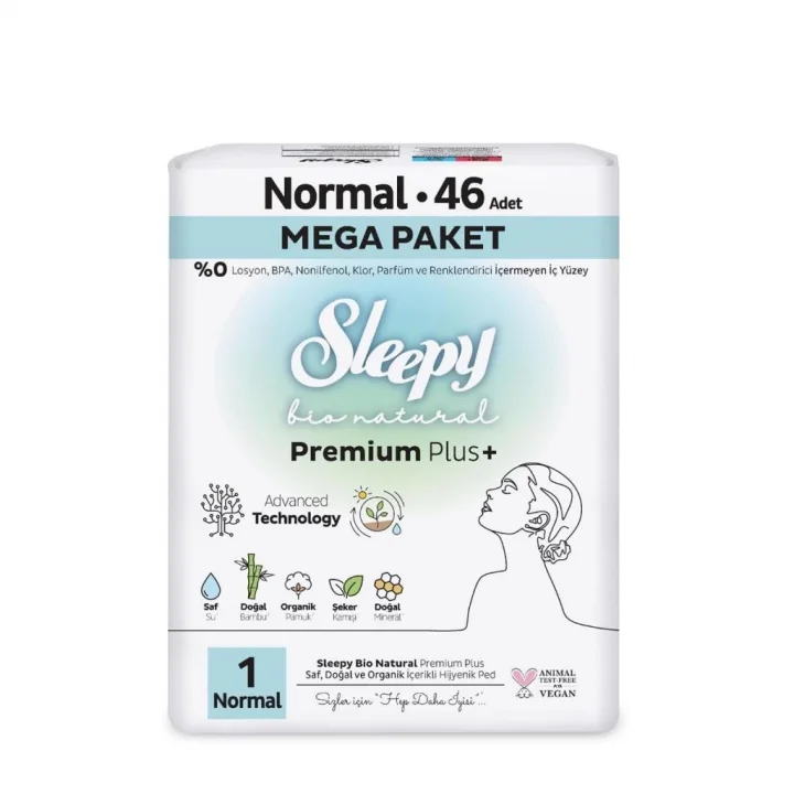 Mey İthalat®   Bio Natural Premium Plus Mega Normal Ped 46 Adet