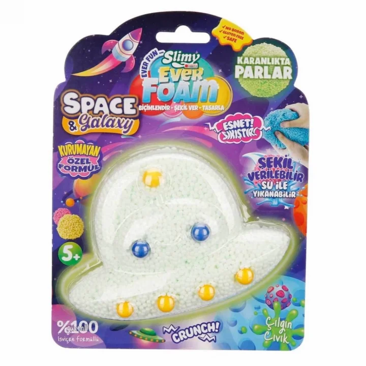 Mey İthalat® Slimy Ever Gece Parlayan Köpük Slime Ufo
