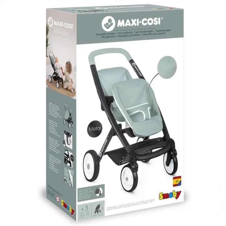 Mey İthalat® İkiz Oyuncak Bebek Arabası Yeşil