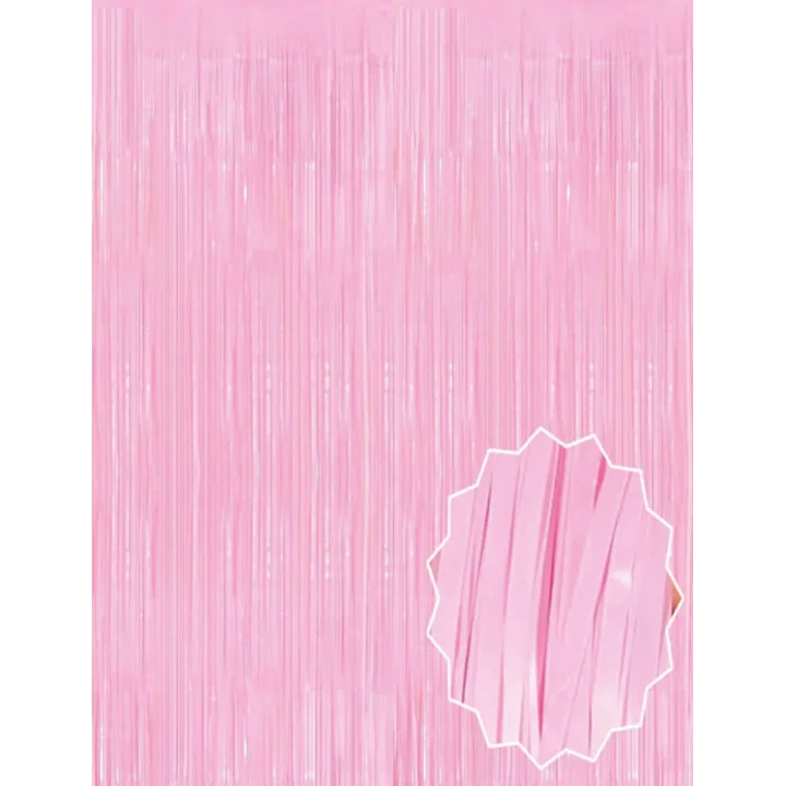 Mey İthalat® Soft Pembe Püsküllü Kapı Perdesi - Parti, Baby Shower, Cinsiyet Partisi 1x2 m