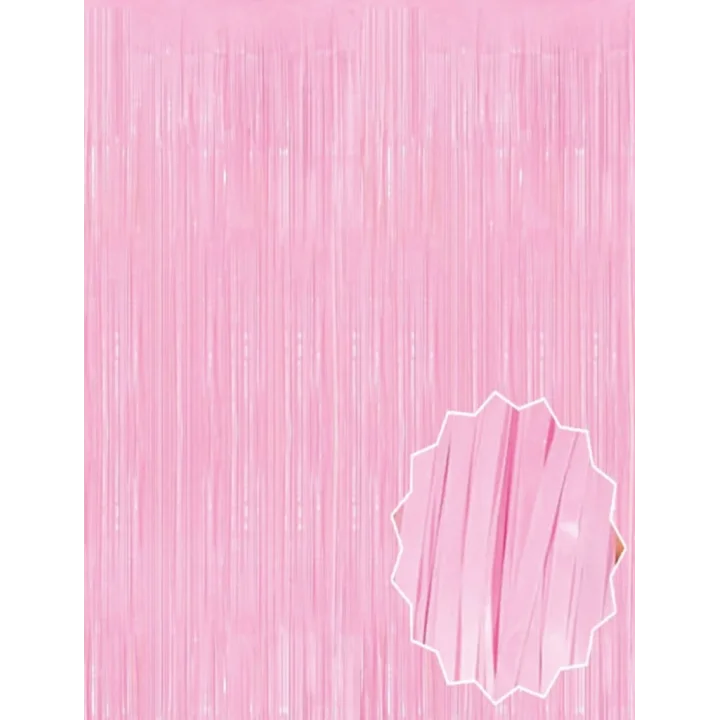 Mey İthalat® Soft Pembe Püsküllü Kapı Perdesi - Parti, Baby Shower, Cinsiyet Partisi 1x2 m