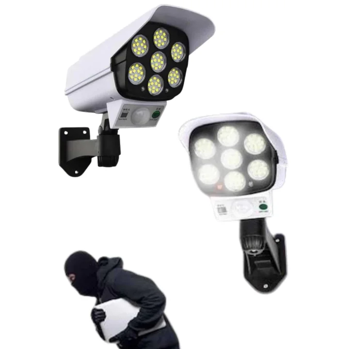 Mey İthalat® Solar Bahçe Aydınlatması Hareket Sensörlü Uzaktan Kumandalı Kamera Görünümlü