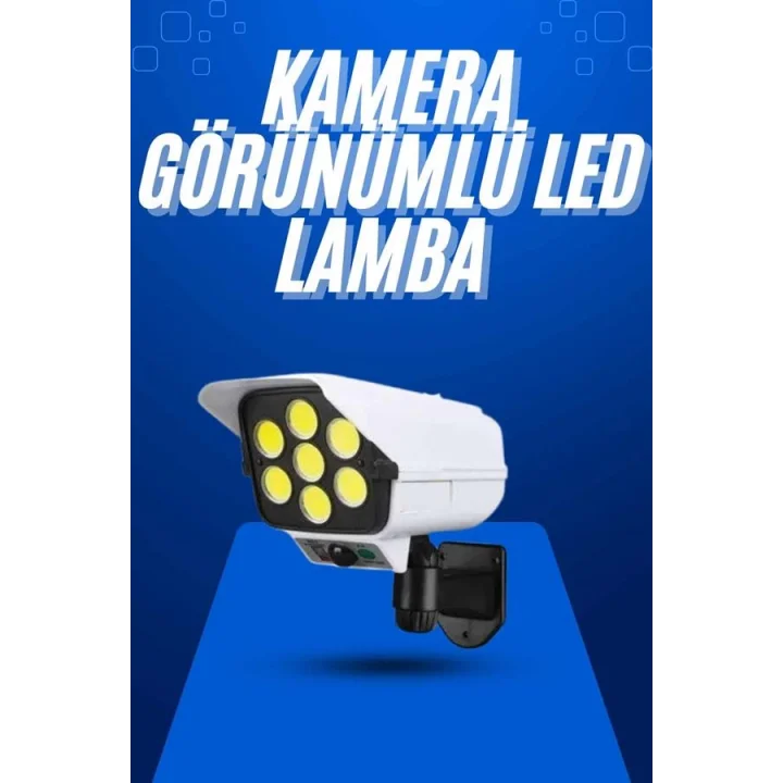 Mey İthalat® Solar Bahçe Aydınlatması Hareket Sensörlü Uzaktan Kumandalı Kamera Görünümlü