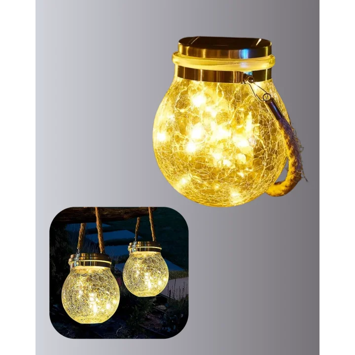 Mey İthalat® Solar Güneş Enerjili Dekoratif Cam Lamba