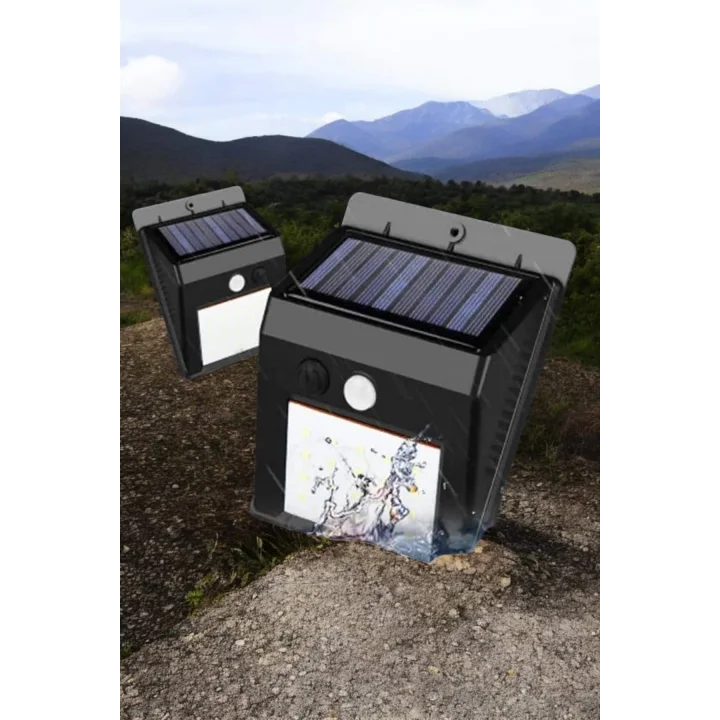 Mey İthalat® Solar Lamba Giriş, Bahçe Yol Avlu Hareket Sensörlü Led Parlak Gece Su Geçirmez