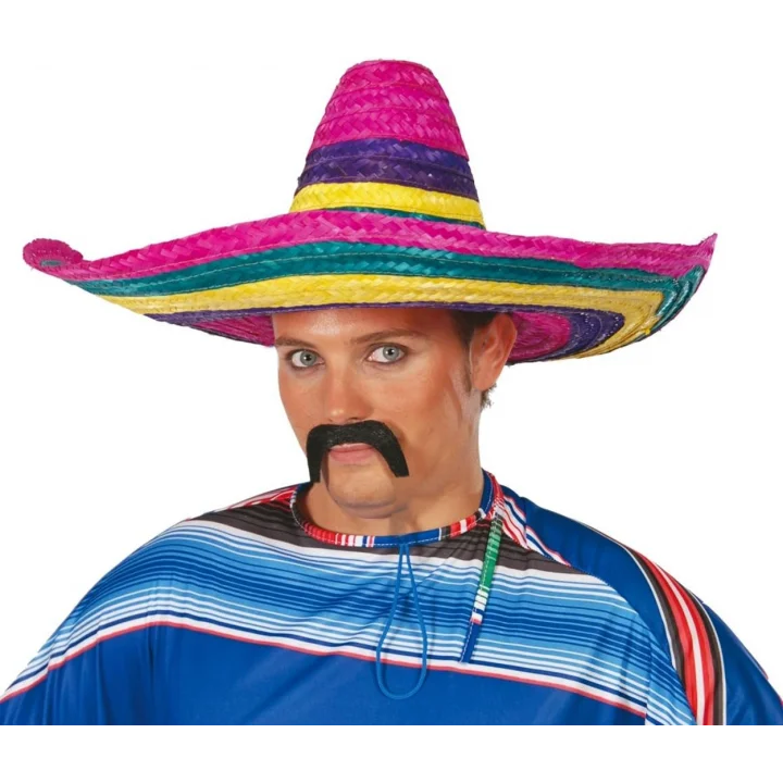 Mey İthalat® Sombrero Meksika Şapkası Renkli Örme Hasır Yetişkin Boy