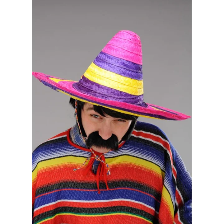 Mey İthalat®  Sombrero Meksika Şapkası Renkli Örme Hasır Yetişkin Boy
