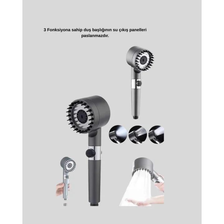 Mey İthalat® Spa Etkili Masaj Uçlu Duş Başlığı Ergonomik Tasarım