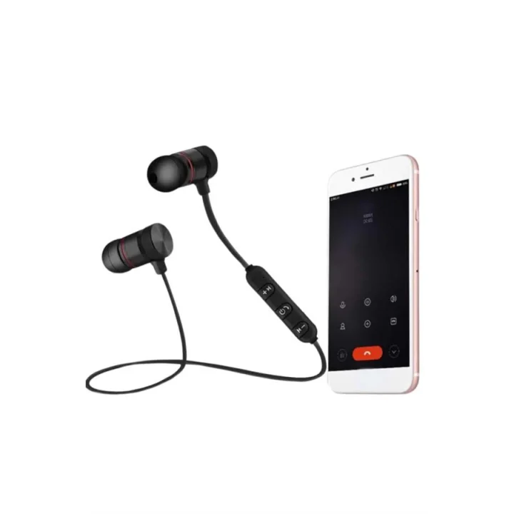 Mey İthalat® Sports Mıknatıslı Siyah Bluetooth Kulaklık Kablolu Uzun Pil Ömrü