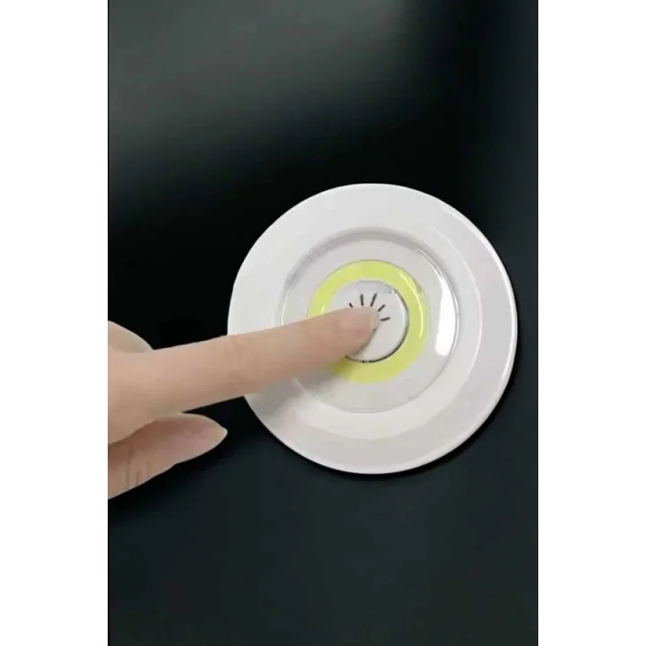 Mey İthalat® Spot Lamba Led Işık 3lü Uzaktan Kumandalı Pilli Yapışkanlı Kablosuz