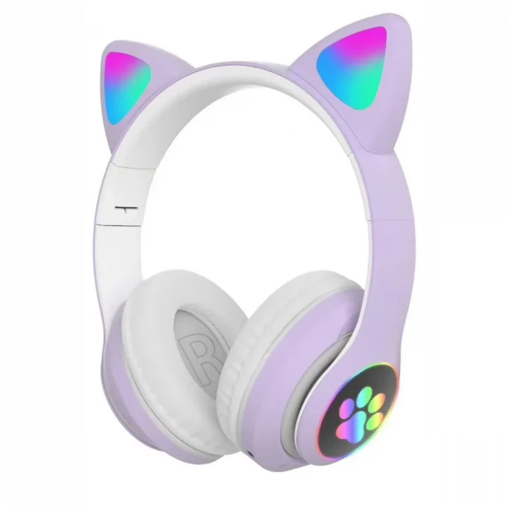Mey İthalat®  STN28 Kablosuz Kedi Kulaklık - Lila