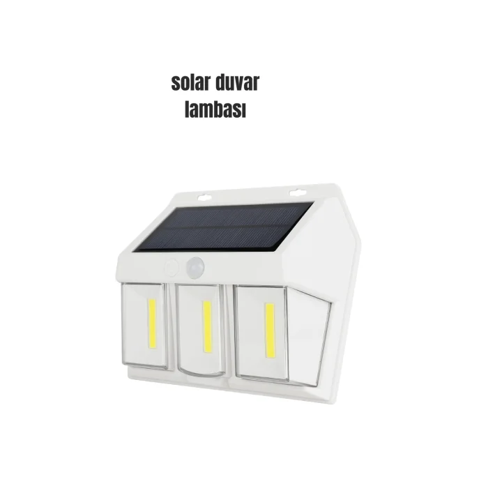 Mey İthalat® Suya Dayanıklı Solar Duvar Lambası – Akıllı Gece Sensörlü Işık