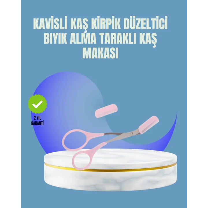 Mey İthalat® Tarak ve Fırça Başlıklı Kaş Şekillendirme Makası