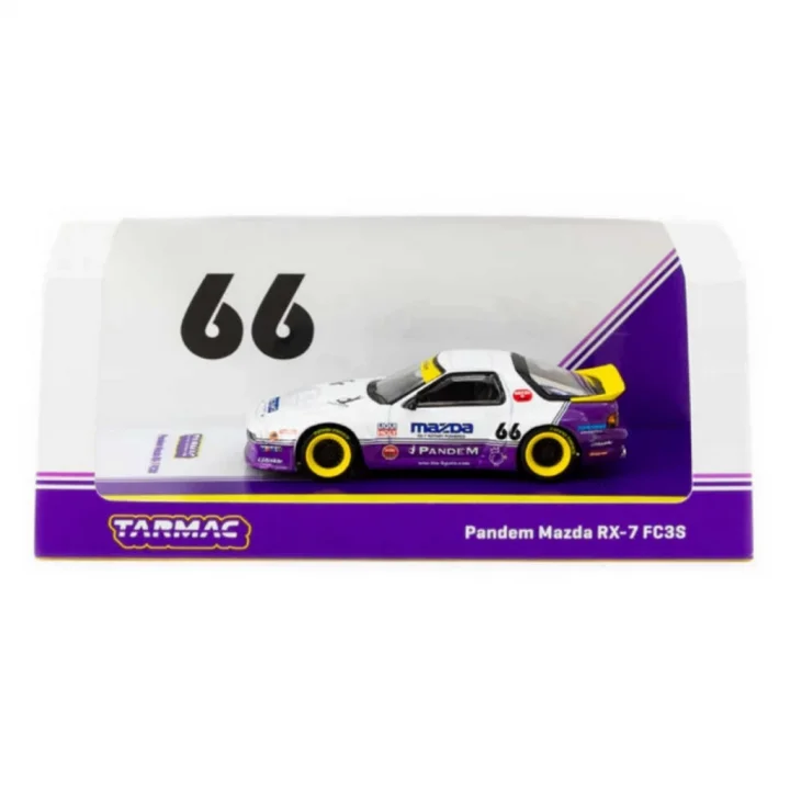 Mey İthalat®  Tarmac Works 1/64 Pandem Mazda RX-7 FC3S White / purple - HOBBY64