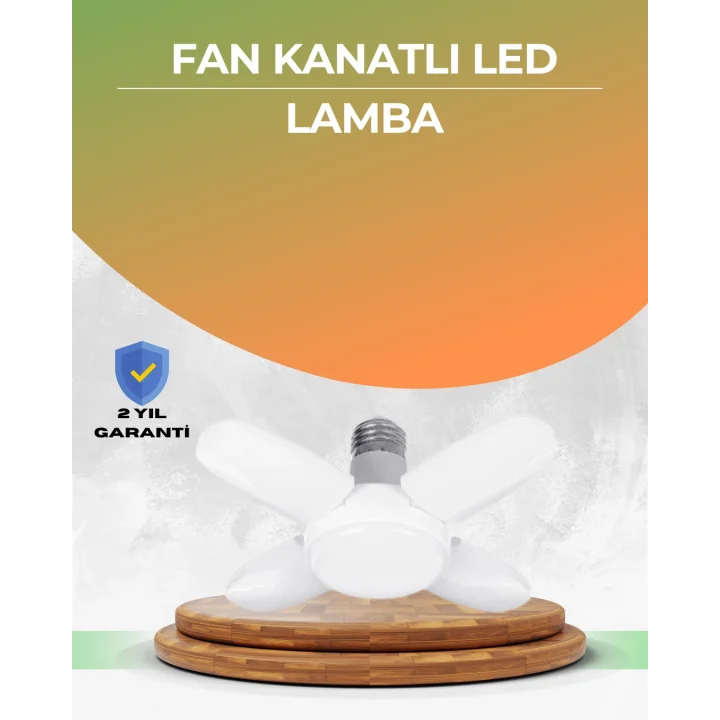Mey İthalat® Tasarruflu Pervane LED Ampül 4 Kollu 60 Watt Geniş Alan Aydınlatma