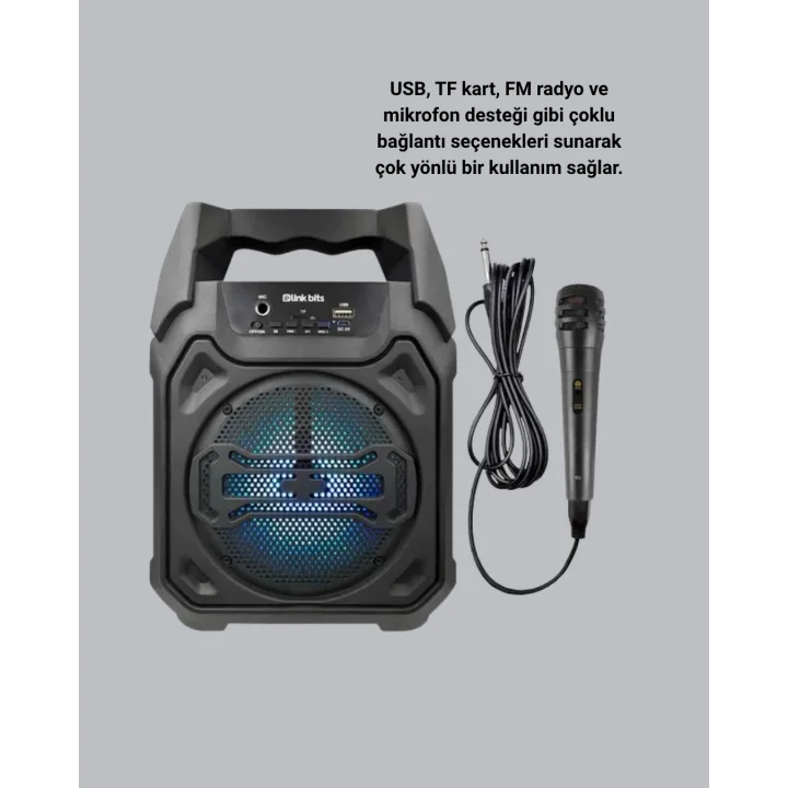 Mey İthalat® Taşınabilir Bluetooth Hoparlör – FM Radyo, USB, SD Kart ve TWS Özellikli