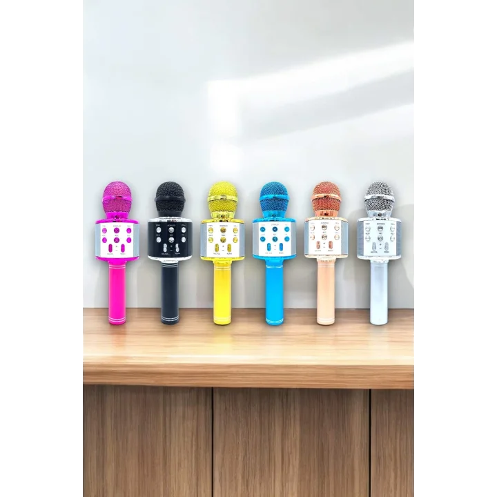 Mey İthalat® Taşınabilir Bluetooth Karaoke Mikrofon: Hafıza Kart Girişli, Etkileyici Performans