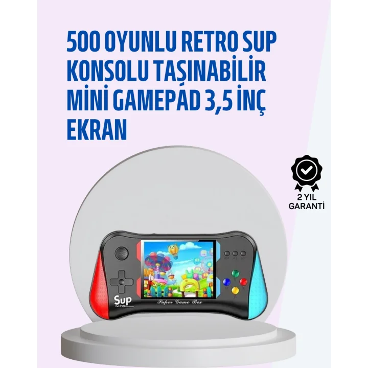 Mey İthalat® Taşınabilir Oyun Konsolu – 3,5 Ekranlı ve 500 Oyunlu