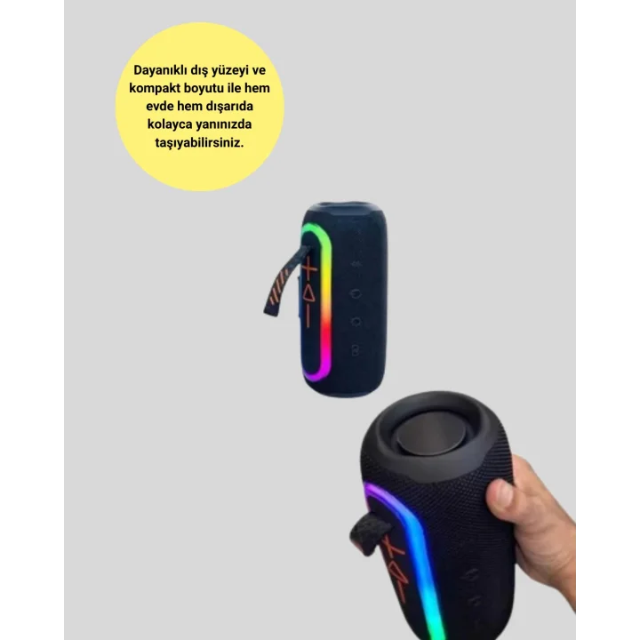 Mey İthalat® Taşınabilir Şarjlı Bluetooth Hoparlör Güçlü Bas