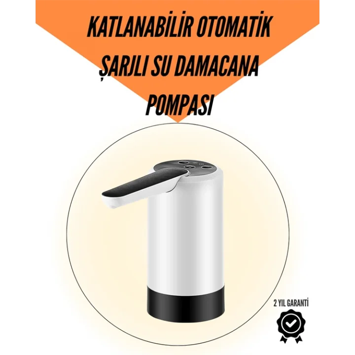 Mey İthalat® Taşınabilir Şarjlı Damacana Su Pompası Hijyenik Tasarım