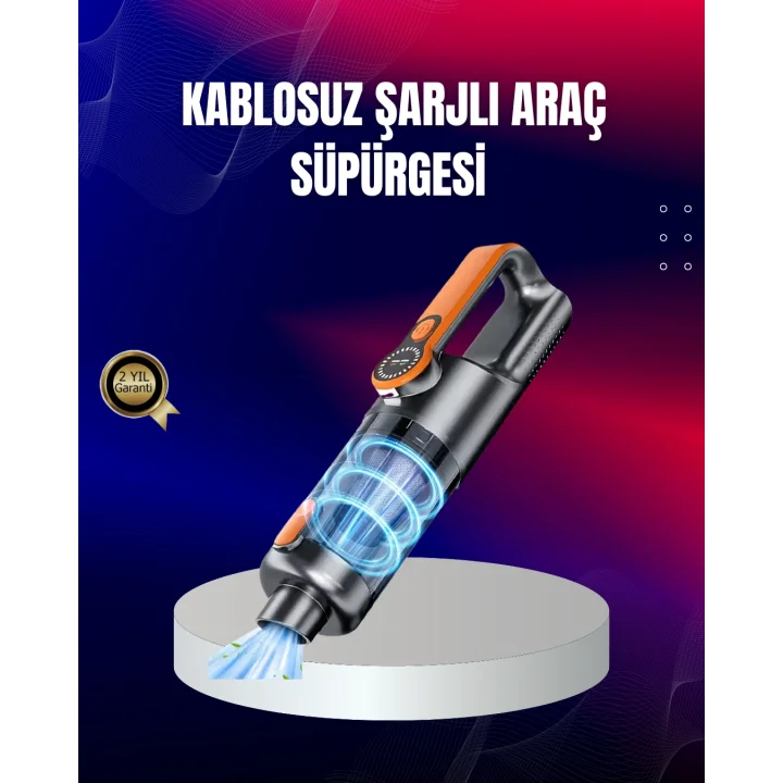 Mey İthalat® Taşınabilir Şarjlı El Süpürgesi Çok Yönlü Temizlik 5 Başlıklı Numaratör Hediyeli