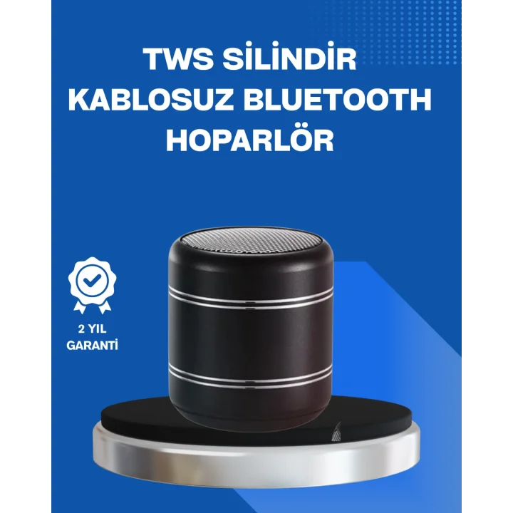 Mey İthalat® Taşınabilir Silindir Tasarım Bluetooth 5.0 Hoparlör Yüksek Bas Performanslı