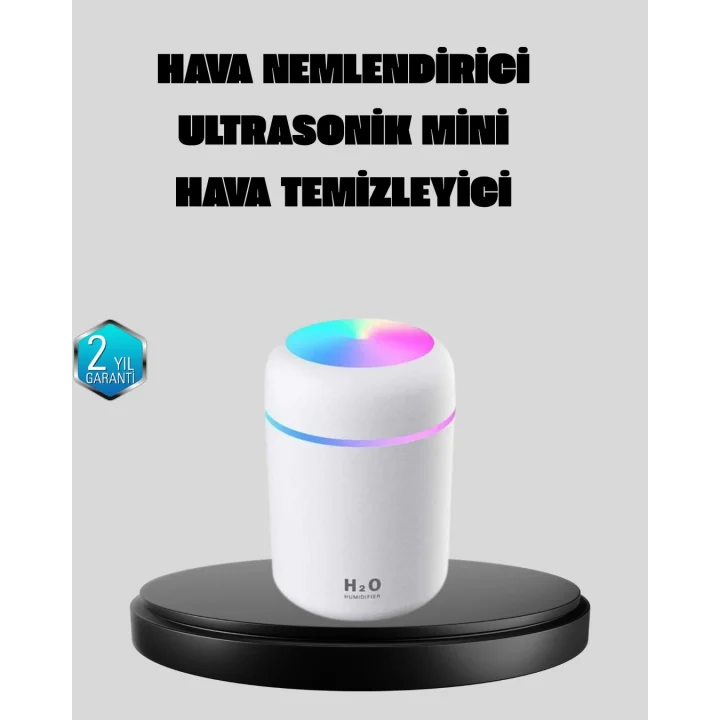 Mey İthalat® Taşınabilir USB Mini Nemlendirici – LED Aydınlatmalı, Çift Püskürtme Modu