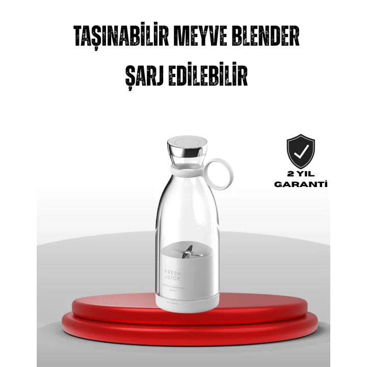 Mey İthalat® Taşınabilir USB Şarjlı Taze Meyve Suyu Blender