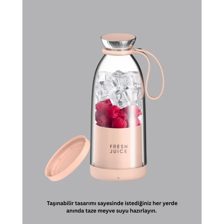 Mey İthalat® Taşınabilir USB Şarjlı Taze Meyve Suyu Blender