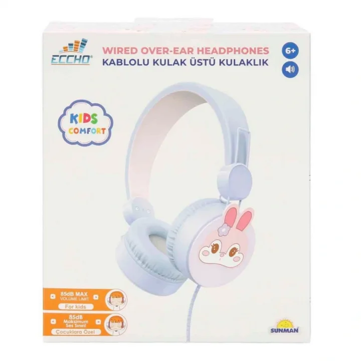 Mey İthalat® Tavşan Desenli Mikrofonlu Kulak Üstü Kulaklık