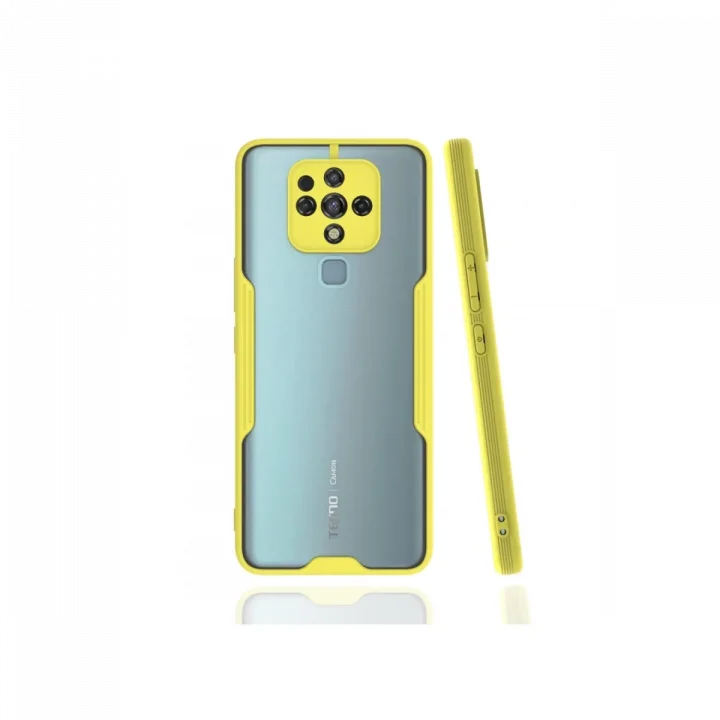 Mey İthalat®  Tecno Camon 16 Kılıf Platin Silikon - Sarı