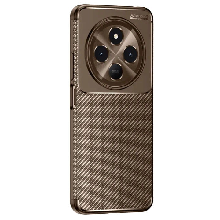 Mey İthalat®  Tecno Spark 30 Kılıf Auto Focus Karbon Kapak - Kahverengi
