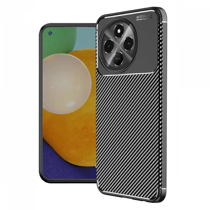 Mey İthalat®  Tecno Spark 30 Pro Kılıf Auto Focus Karbon Kapak - Siyah