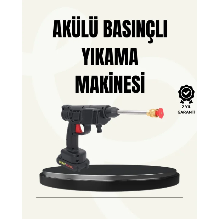 Mey İthalat® TEK BATARYALI 48V Şarjlı Basınçlı Yıkama Makinesi