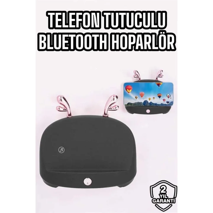 Mey İthalat® Telefon Tutuculu Akıllı Hoparlör Yüksek Ses Kaliteli Hoparlör