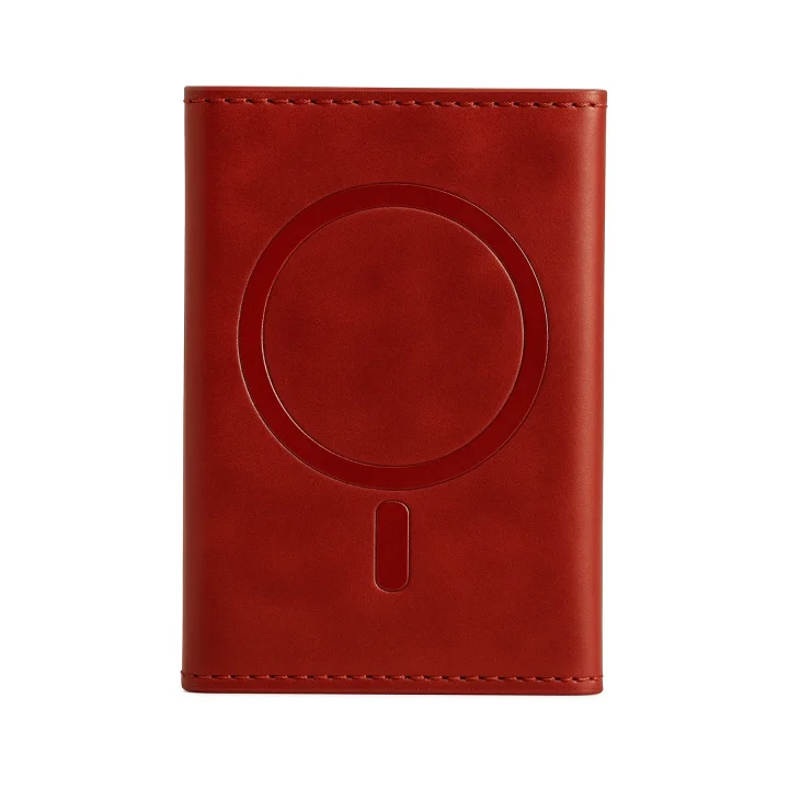 Mey İthalat®  Tema Magsafe Deri Kartlık - Kırmızı