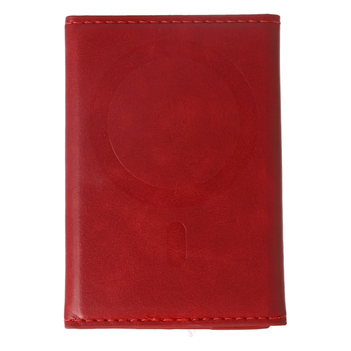 Mey İthalat®  Tema Magsafe Deri Kartlık - Kırmızı