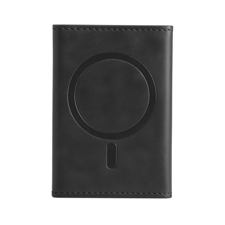 Mey İthalat®  Tema Magsafe Deri Kartlık - Siyah