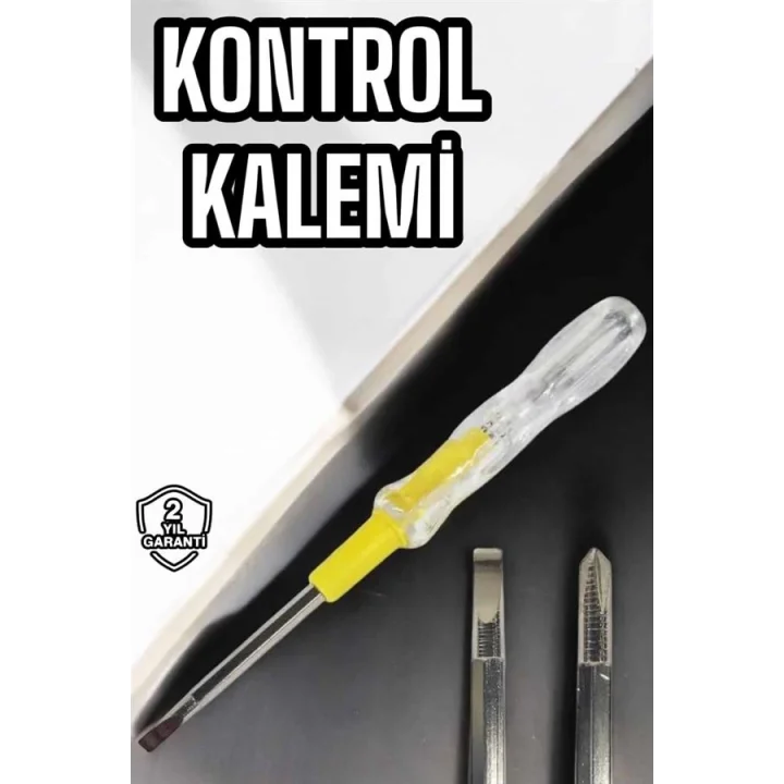 Mey İthalat® Test Cihazı Kontrol Kalemi Çift Başlıklı Şeffaf Elektrik Testi