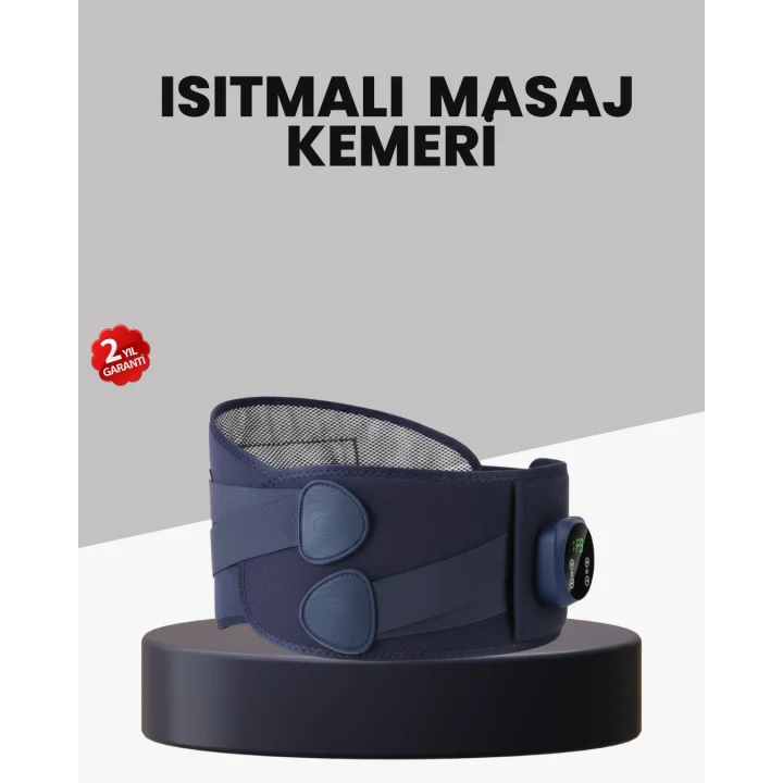 Mey İthalat® Titreşimli Masajlı Bel Kemeri Isıtmalı Destekli