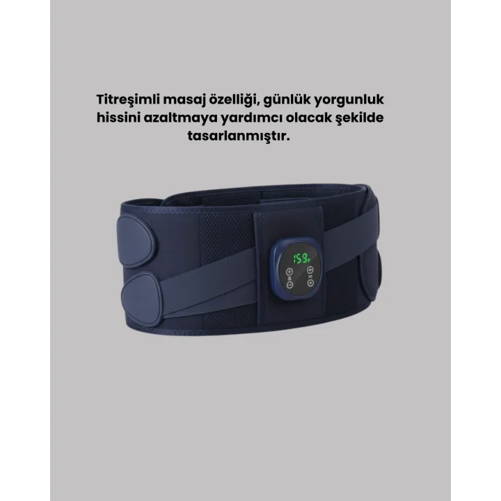 Mey İthalat® Titreşimli Masajlı Bel Kemeri Isıtmalı Destekli